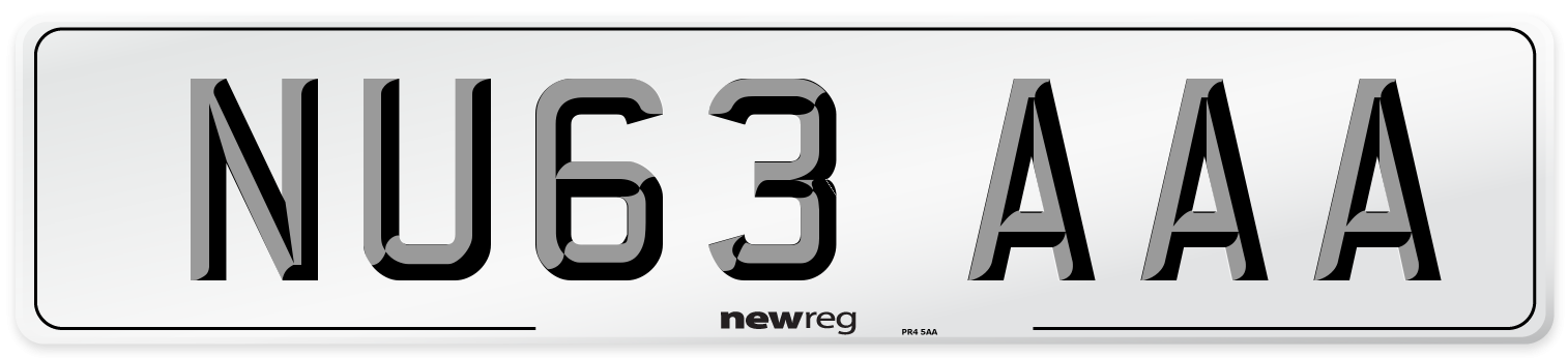 NU63 AAA Number Plate from New Reg